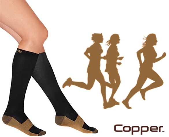 Groupdeal - TWEE paar Copper Kopergeweven Compressiesokken Groupdeal - TWEE paar Copper Kopergeweven Compressiesokken