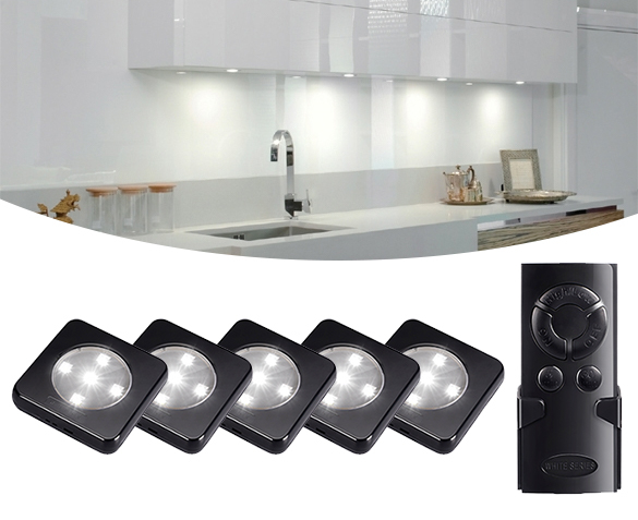 Groupdeal - VIJF Draadloze LED Spots Groupdeal - VIJF Draadloze LED Spots