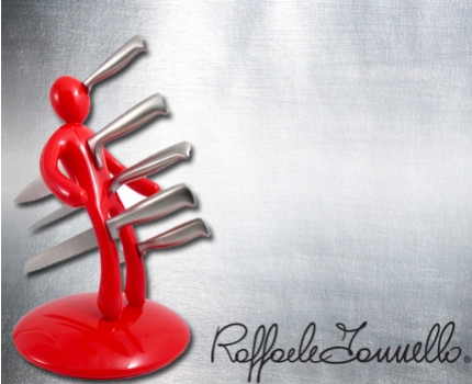 Groupdeal - Voodoo design messenblok inclusief 5 messen! In het rood of zwart! Groupdeal - Voodoo design messenblok inclusief 5 messen! In het rood of zwart!