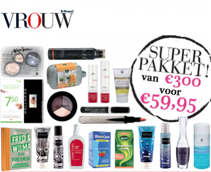 Groupdeal - VROUW Voorjaarspakket vol met heerlijke verwenproducten, make up, tegoedbonnenen en meer! Groupdeal - VROUW Voorjaarspakket vol met heerlijke verwenproducten, make up, tegoedbonnenen en meer!
