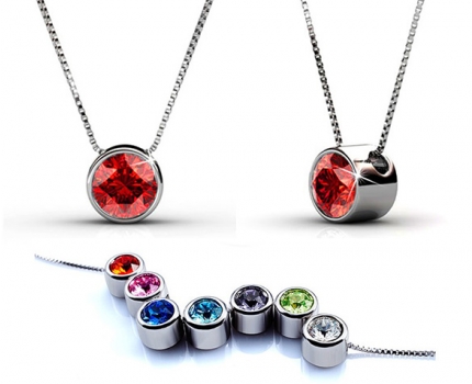 Groupdeal - Witgoud Vergulde Ketting met Swarovski Elementen Groupdeal - Witgoud Vergulde Ketting met Swarovski Elementen