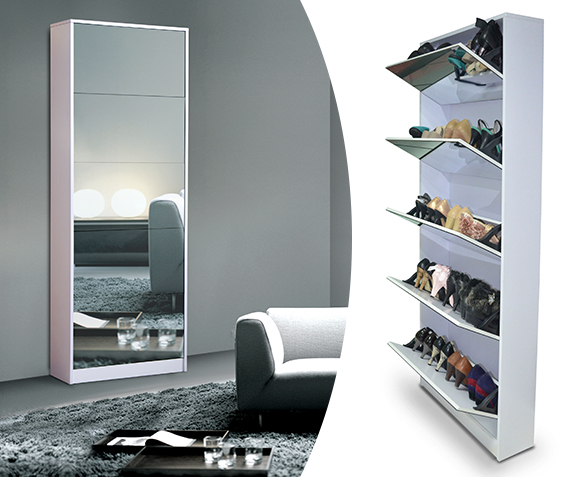 Groupdeal - XL Schoenenkast met Spiegel Groupdeal - XL Schoenenkast met Spiegel