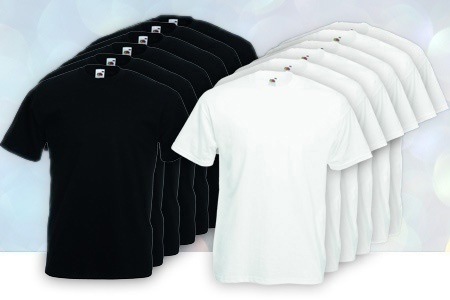 Groupon - 12 of 24 Fruit of the Loom T-shirts (gratis bezorgd)