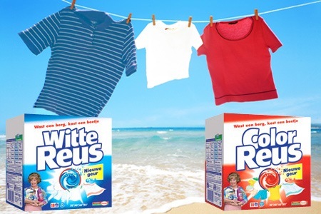 Groupon - € 39 Voor 8 Kilo Witte Reus En 8 Kilo Color Reus Waspoeder (Waarde
€ 79)