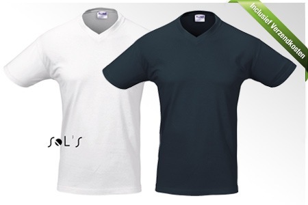 Groupon - 5 Of 10 Witte T-shirts Met V-hals, In Verschillende Maten, Inclusief Verzendkosten (Vanaf € 29)