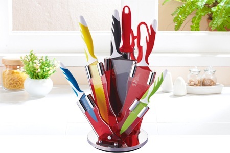 Groupon - 8-Delige Messenset In Blok Met Non-stick Coating (Vanaf € 39,95 Incl. Verzendkosten)