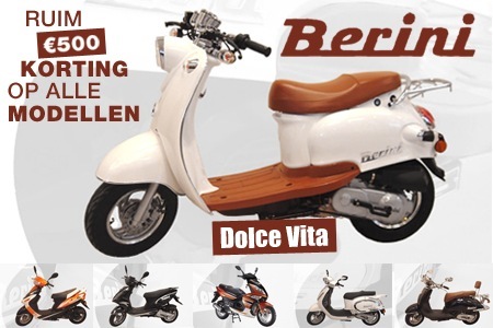 Groupon - Berini Dolce Vita, Rijklaar, Inclusief Koffer En Kwaliteitsslot Gegarandeerd De Mooiste Scooter! Vandaag Laatste Kans!