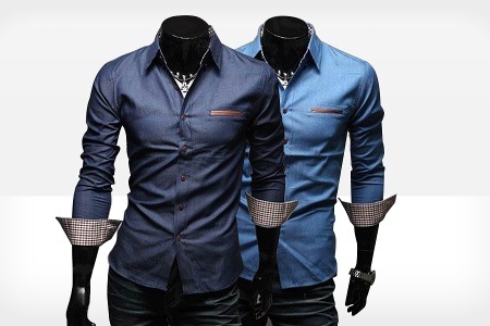 Groupon - Denim herenblouse