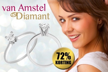 Groupon - Diamonds Really Are Forever! Prachtig Handgemaakte Sterling Zilveren Ring Met Briljant Geslepen Diamant (0,10 Karaat) In 5 Kleuren. Upgrade Ook Mogelijk!