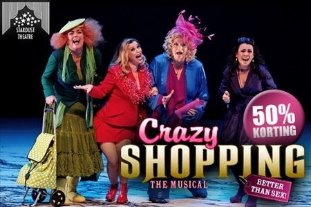 Groupon - Eersterangskaart Crazy Shopping The Musical In Theater De Vest Alkmaar, Een Pittige, Sexy, Spannende Maar Bovenal Geestige Musical Over Vier Shopaholics. Inclusief Gratis Goodiebag T.w.v. € 59! Groupon - Eersterangskaart Crazy Shopping The Musical In Theater De Vest Alkmaar, Een Pittige, Sexy, Spannende Maar Bovenal Geestige Musical Over Vier Shopaholics. Inclusief Gratis Goodiebag T.w.v. € 59!
