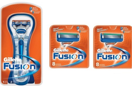 Groupon - Gillette Fusion-scheerapparaat + 10 scheermessen óf alleen 8, 16 of 32 mesjes (gratis bezorgd)