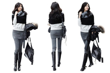 Groupon - Grijze of zwarte skirt leggings met of zonder laagjes (gratis bezorgd) Groupon - Grijze of zwarte skirt leggings met of zonder laagjes (gratis bezorgd)