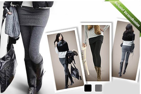 Groupon - Hipheid Ten Top: 2 Of 4 Grijze Of Zwarte Skirt Leggings Inclusief Verzendkosten (Vanaf € 19)