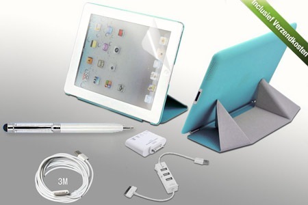 Groupon - Ipadkit Met Een Opvouwbaar Hoesje, Usb-kabel Van 3 Meter, Styluspen, Usb-hub En Een Multifunctionele Connectionkit, Inclusief Verzendkosten (Vanaf € 29,99)