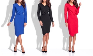Groupon - Klassieke Jurk Met Lange Mouwen Groupon - Klassieke Jurk Met Lange Mouwen