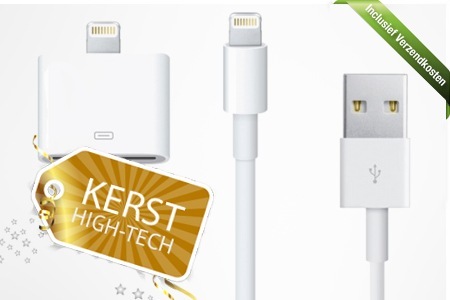 Groupon - Lightning-naar-usb-kabel + Lightning-naar-30-pens-adapter Voor O.a. De Iphone 5, Inclusief Verzendkosten (Vanaf € 24)