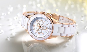 Groupon - Siliconen Timothy Stone Horloge Versierd Met Swarovski® Kristallen