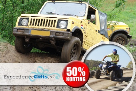 Groupon - Twee Uur Off Road Rijden Met Een 4-Wheel Drive En Een Uur Met Een Quad Over Een Uitdagend Parcours Met Experience Gifts! Groupon - Twee Uur Off Road Rijden Met Een 4-Wheel Drive En Een Uur Met Een Quad Over Een Uitdagend Parcours Met Experience Gifts!