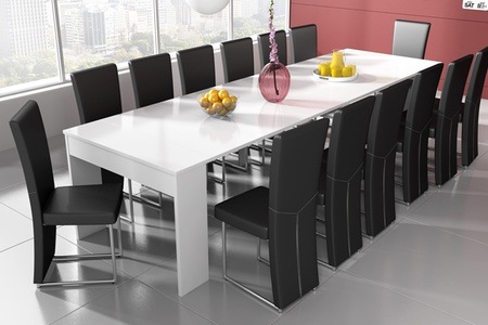 Groupon - Uitschuifbare tafel eiken of wit Groupon - Uitschuifbare tafel eiken of wit