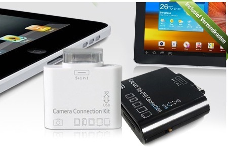 Groupon - Usb-connectionkits Om Camera's En Andere Apparaten Eenvoudig Aan Je Ipad Of Samsung Galaxy Tab Te Koppelen, Inclusief Verzendkosten (Vanaf € 14) Groupon - Usb-connectionkits Om Camera's En Andere Apparaten Eenvoudig Aan Je Ipad Of Samsung Galaxy Tab Te Koppelen, Inclusief Verzendkosten (Vanaf € 14)