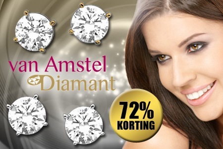 Groupon - Van Amstel Diamant; 14 Karaat Witgouden Of Geelgouden Oorbellen Met Diamanten Groupon - Van Amstel Diamant; 14 Karaat Witgouden Of Geelgouden Oorbellen Met Diamanten