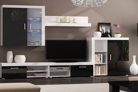 Groupon - Wandkasten set met tv-meubel Groupon - Wandkasten set met tv-meubel