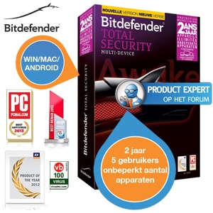 iBood - 2 Jaar Bitdefender Total Security 2014: dé alles-in-één-beveiliging voor 5 gebruikers & onbeperkte apparaten