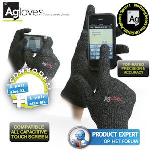 iBood - 2 paar Agloves Sport touchscreen handschoenen, ongekende precisie en nauwkeurigheid in het bedienen van je smartphone!