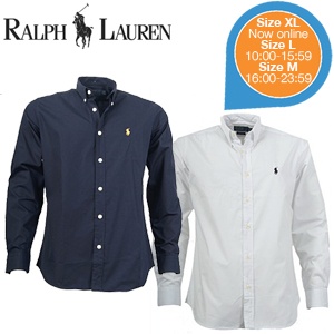 iBood - 2 Ralph Lauren heren overhemden - Wit en Donkerblauw – Maat XL