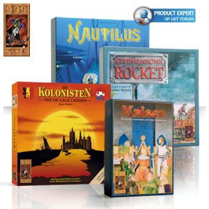iBood - 4 spellenpakket: Nautilus, Stephensons Rocket, Kolonisten van de Lage Landen en Kaiser! iBood - 4 spellenpakket: Nautilus, Stephensons Rocket, Kolonisten van de Lage Landen en Kaiser!