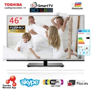 iBood - 46 inch Toshiba 3D LED Smart-TV met ingebouwde WiFi