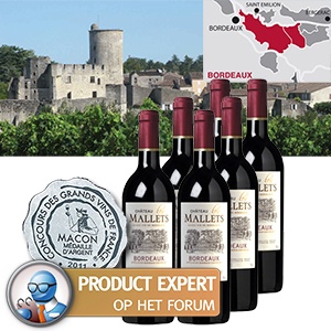 iBood - 6 Flessen Bordeaux Château Les Mallets, winnaar van de Mâcon Médaille d’Argent 2011 iBood - 6 Flessen Bordeaux Château Les Mallets, winnaar van de Mâcon Médaille d’Argent 2011