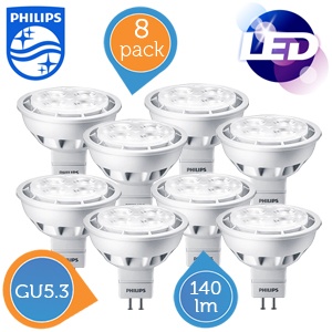 iBood - 8-pack Philips duurzame accentverlichting met een gerichte, heldere lichtbundel – 2,5 W LED - GU5.3-fitting iBood - 8-pack Philips duurzame accentverlichting met een gerichte, heldere lichtbundel – 2,5 W LED - GU5.3-fitting