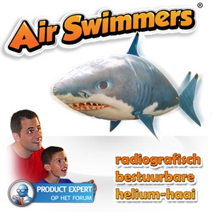 iBood - AirSwimmers: de enige échte gigantische radiografisch bestuurbare helium-haai! iBood - AirSwimmers: de enige échte gigantische radiografisch bestuurbare helium-haai!