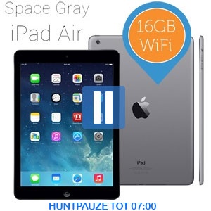 iBood - Apple iPad Air 16 GB, Spacegrey, Wi-Fi en al het goeds van Apple (OPEN BOX) - huntpauze, we gaan weer verder om 07:00 uur! iBood - Apple iPad Air 16 GB, Spacegrey, Wi-Fi en al het goeds van Apple (OPEN BOX) - huntpauze, we gaan weer verder om 07:00 uur!
