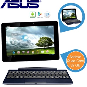 iBood - Asus Transformer Pad met 32GB, WiFi, Mobile Dock keyboard en Android 4.2 (refurbished)