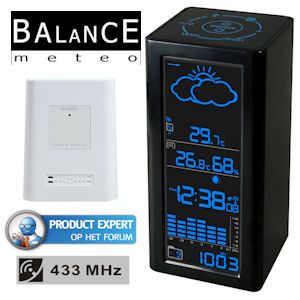 iBood - Balance Meteo Blueline Weerstation met LCD Display en Buitensensor iBood - Balance Meteo Blueline Weerstation met LCD Display en Buitensensor