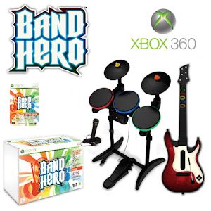 iBood - Band Hero Super Bundle: Game, Gitaar, Drumstel en Microfoon voor X-box 360 iBood - Band Hero Super Bundle: Game, Gitaar, Drumstel en Microfoon voor X-box 360