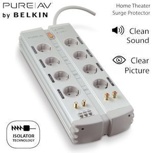 Sportman censuur Inschrijven Belkin PureAV Isolator Home Theater Surge Protector Stekkerdoos met  stroompiekonderdrukking | Dagelijkse koopjes en internet aanbiedingen