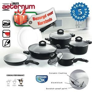 iBood - Bialetti 10-delige keramische pannenset ‘Black Stone’ met unieke Ceramic OK antiaanbaklaag iBood - Bialetti 10-delige keramische pannenset ‘Black Stone’ met unieke Ceramic OK antiaanbaklaag