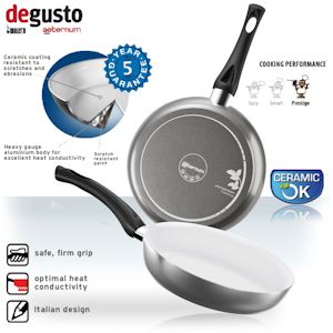 iBood - Bialetti set van 2 ruime koekenpannen van 24cm en 28cm met witte keramische antiaanbaklaag iBood - Bialetti set van 2 ruime koekenpannen van 24cm en 28cm met witte keramische antiaanbaklaag