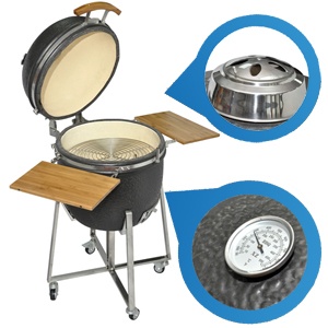 iBood - Big Black Egg Keramische kamado barbecue ø54 cm iBood - Big Black Egg Keramische kamado barbecue ø54 cm