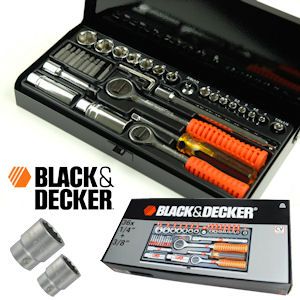 iBood - Black en Decker 36-delige Dopsleutelset van gehard Chroom-Vanadium Staal