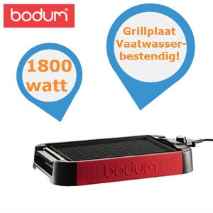 iBood - Bodum Bistro Elektrische Tafelgrill Rood iBood - Bodum Bistro Elektrische Tafelgrill Rood