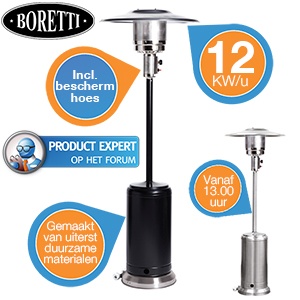 iBood - Boretti Nero terrasverwarmer incl. gasdrukregelaar en afdekhoes iBood - Boretti Nero terrasverwarmer incl. gasdrukregelaar en afdekhoes