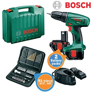 iBood - Bosch PSR12 accu-schroefmachine incl. 2 accu’s en 51delige accesoiresset
