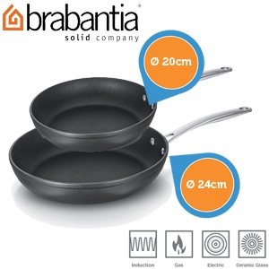 iBood - Brabantia Forte+ set van 2 koekenpannen van 20cm en 24cm iBood - Brabantia Forte+ set van 2 koekenpannen van 20cm en 24cm
