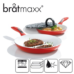 iBood - Bratmax keramische pannen Ø 24 en 28 cm met spatdeksel iBood - Bratmax keramische pannen Ø 24 en 28 cm met spatdeksel