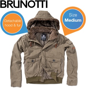 iBood - Brunotti Canvas Heren Jack - Legergroen - Medium iBood - Brunotti Canvas Heren Jack - Legergroen - Medium
