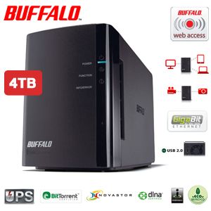 iBood - Buffalo LinkStation ™ Duo twee-bay NAS met 4 TB maakt het opslaan en delen eenvoudig iBood - Buffalo LinkStation ™ Duo twee-bay NAS met 4 TB maakt het opslaan en delen eenvoudig
